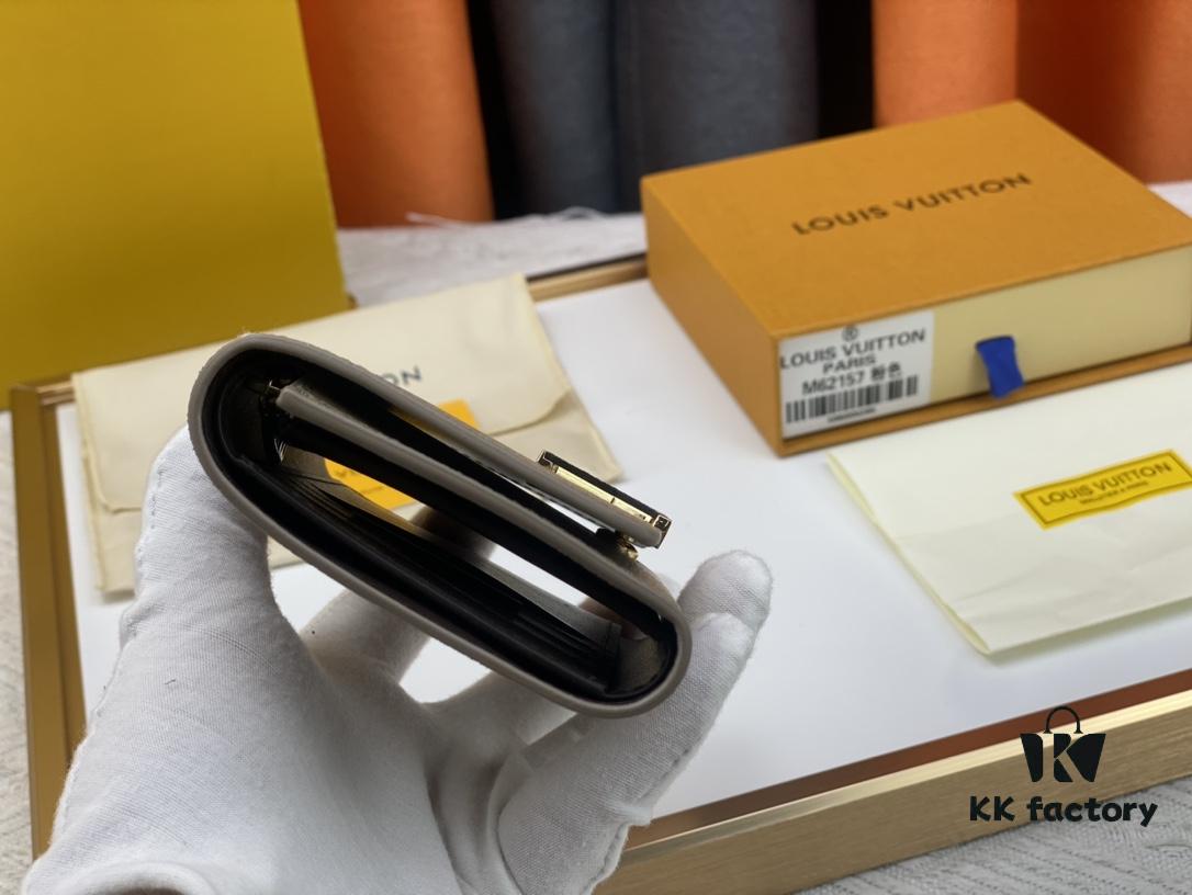 M62157/62158 Soft Leather Wallet with LV Logo Wrap, Inspired by Iconic Design Lines