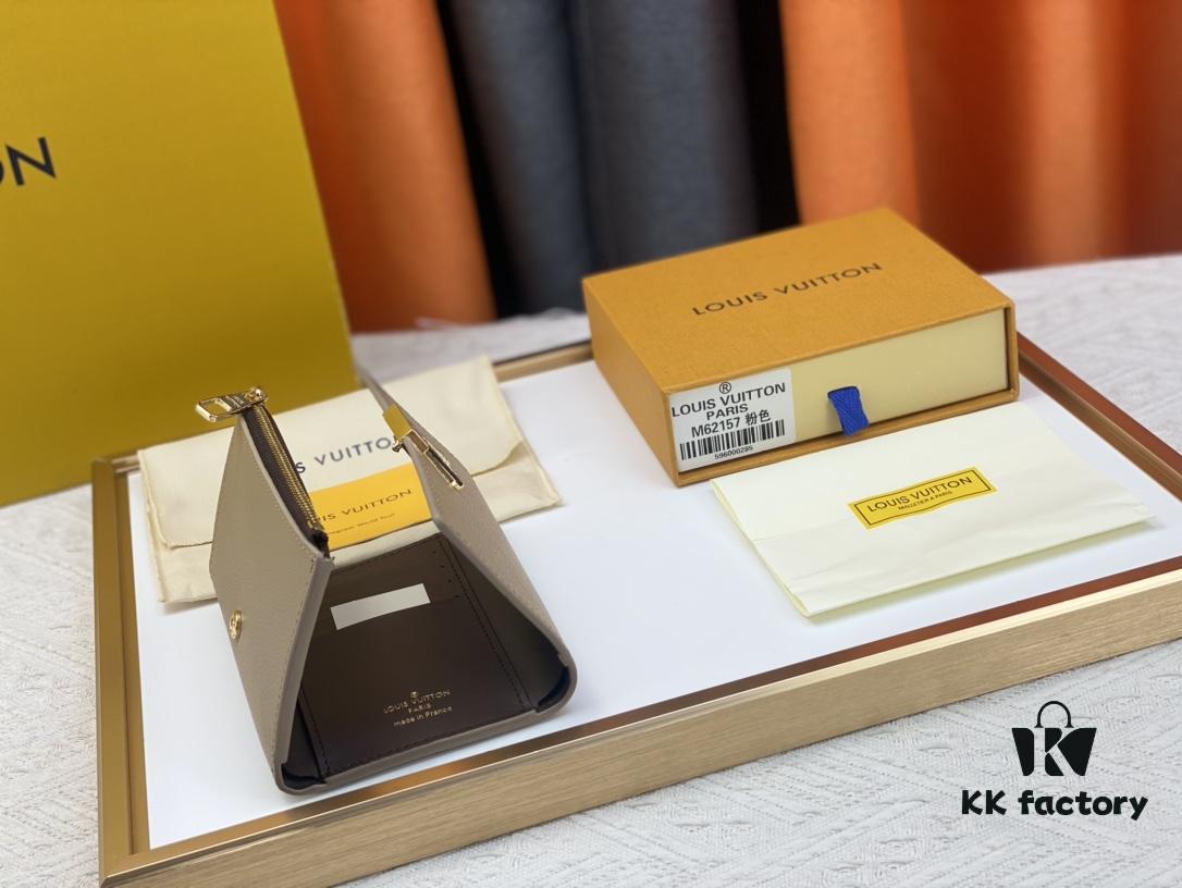 M62157/62158 Soft Leather Wallet with LV Logo Wrap, Inspired by Iconic Design Lines