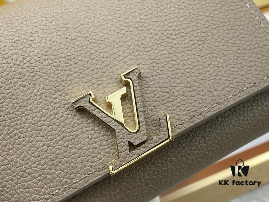 M62157/62158 Soft Leather Wallet with LV Logo Wrap, Inspired by Iconic Design Lines