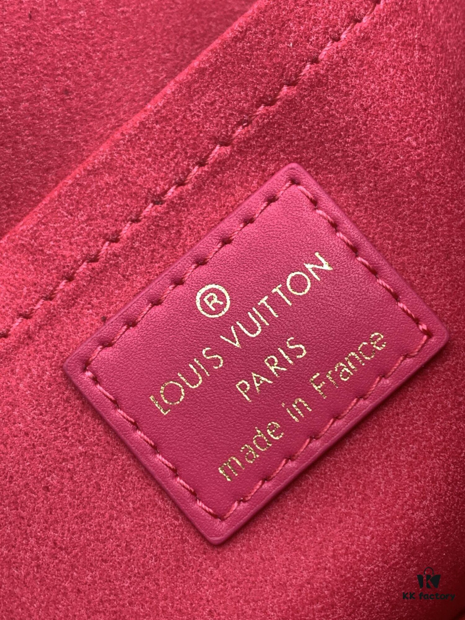 Haiyuan Original M58553 Rose Red LV New Wave Chain Bag with V-Shaped Quilting