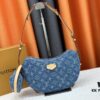 Upgraded Original M46856 Denim High-Grade Quality M46828 Vintage LV Monogram New 2024 Style Horn Shoulder Strap Adjustable Pea Bag with Extra Pendant Mini Bag Waist and Enhanced Design