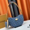 Upgraded Original M46856 Denim High-Grade Quality M46828 Vintage LV Monogram New 2024 Style Horn Shoulder Strap Adjustable Pea Bag with Extra Pendant Mini Bag Waist and Enhanced Design
