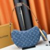 Upgraded Original M46856 Denim High-Grade Quality M46828 Vintage LV Monogram New 2024 Style Horn Shoulder Strap Adjustable Pea Bag with Extra Pendant Mini Bag Waist and Enhanced Design
