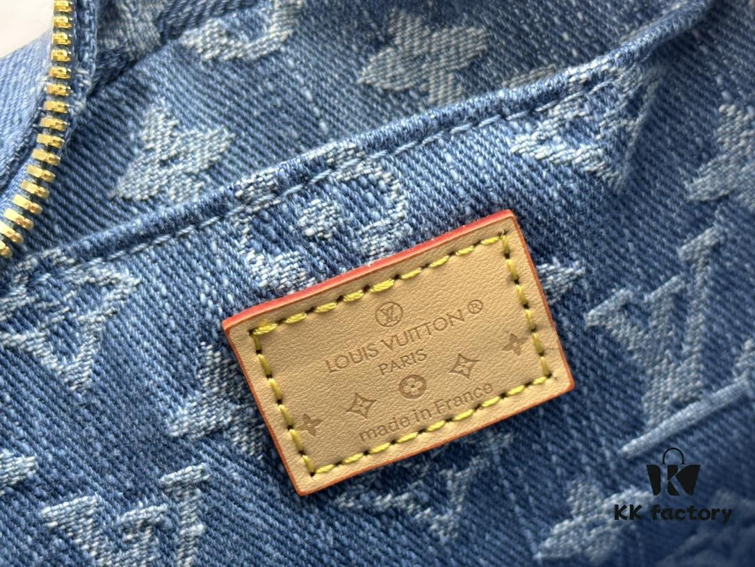 Upgraded Original M46856 Denim High-Grade Quality M46828 Vintage LV Monogram New 2024 Style Horn Shoulder Strap Adjustable Pea Bag with Extra Pendant Mini Bag Waist and Enhanced Design