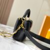 Upgraded M23198 Black Gold-Tone Capucines Mini Handbag