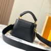 Upgraded M23198 Black Gold-Tone Capucines Mini Handbag