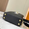 Upgraded M23198 Black Gold-Tone Capucines Mini Handbag