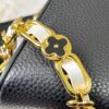 Upgraded M23198 Black Gold-Tone Capucines Mini Handbag