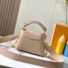 Upgraded M23198 Beige Gold-Tone Capucines Mini Handbag