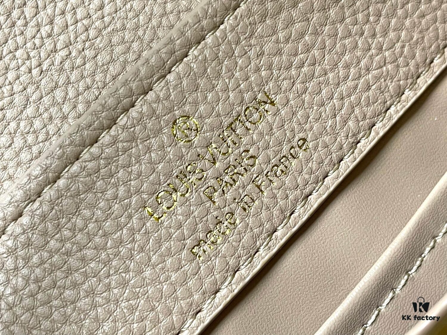 Upgraded M23198 Beige Gold-Tone Capucines Mini Handbag