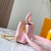 Upgraded M23198 Pink Gold-Tone Capucines Mini Handbag