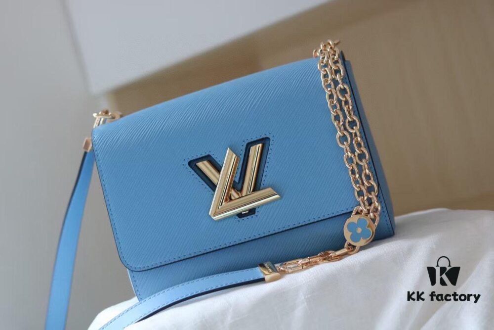 Latest TWIST Collection - Premium Original Quality - Model No. 50369/59402/59403/59627/59405 - LV Twist Medium Bag with Dual Chain and Hand-Enamel Monogram Flowers