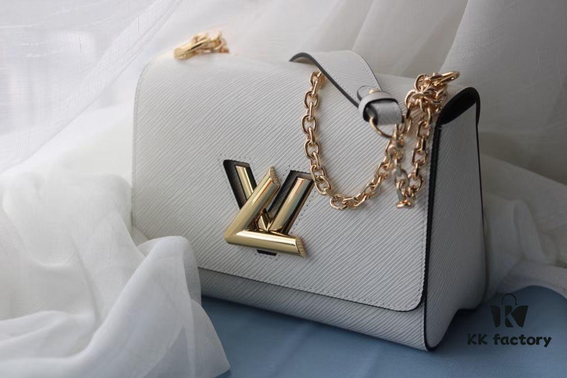 6930888b6e68136f4d9a8988 Top Quality Original LV Latest Hot Twist Denim Medium Bag 23*18*8cm Adjustable Chain Crossbody Shoulder Bag