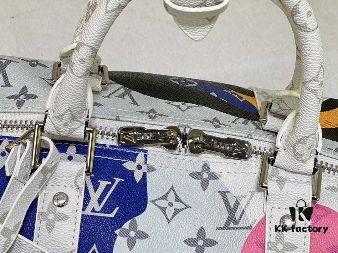 Keepall Bandoulière 45 Travel Bag in Monogram Coated Canvas with Cowhide Leather