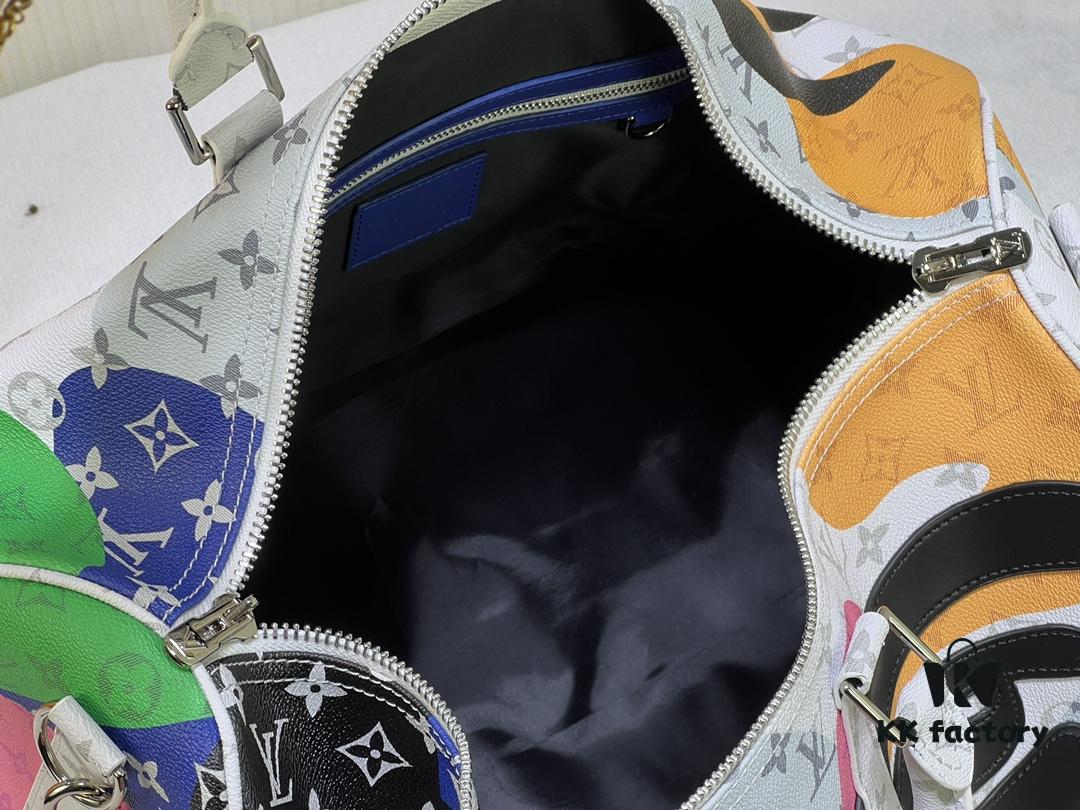 Keepall Bandoulière 45 Travel Bag in Monogram Coated Canvas with Cowhide Leather