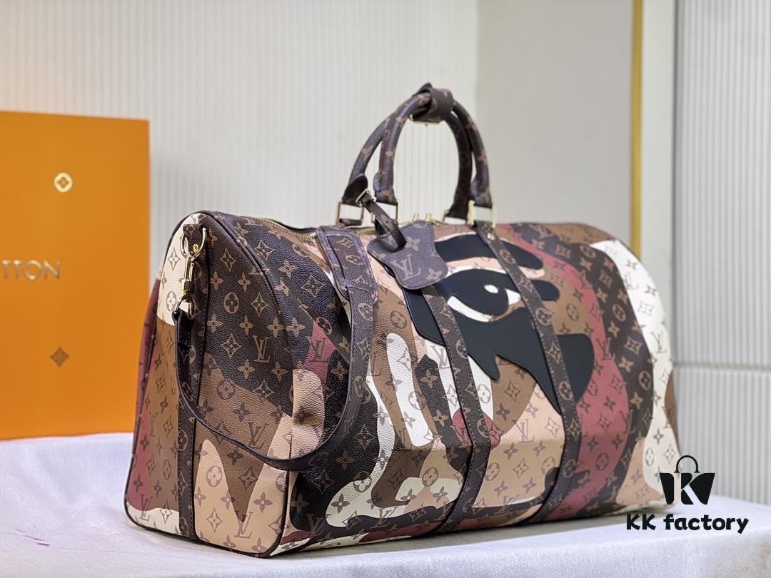 LV Portrait Collection Keepall Bandoulière 55 Travel Bag