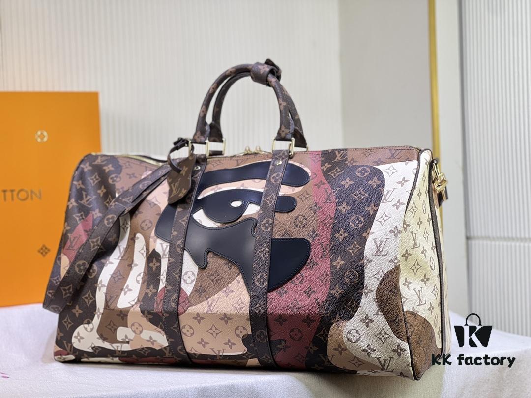 LV Portrait Collection Keepall Bandoulière 55 Travel Bag