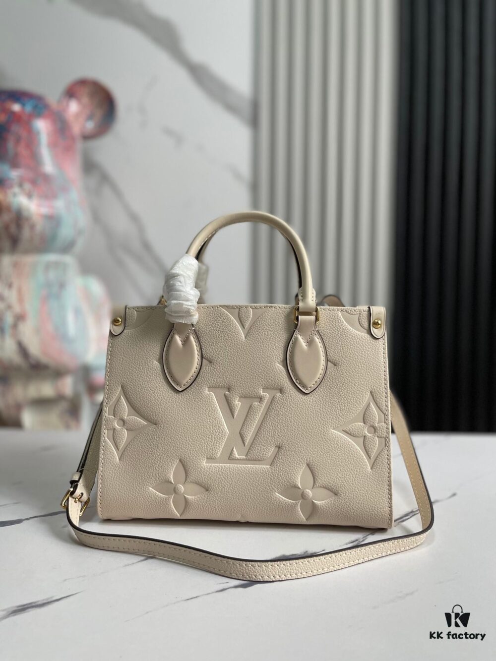 Top-Quality Original Order, Exclusive Real Photos M45653 White Embossed M46569 OnTheGo Small Tote Bag