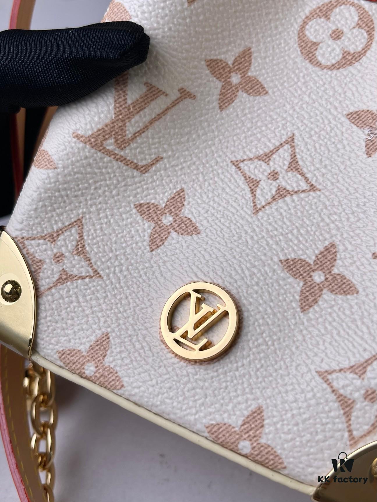 Top-tier Original Duplicate, Exclusive Real Photos M83227 White Color M82885 Mini Bucket Bag 'Shao Mai' Series Online Only Handbag M82885 Yellow Flower