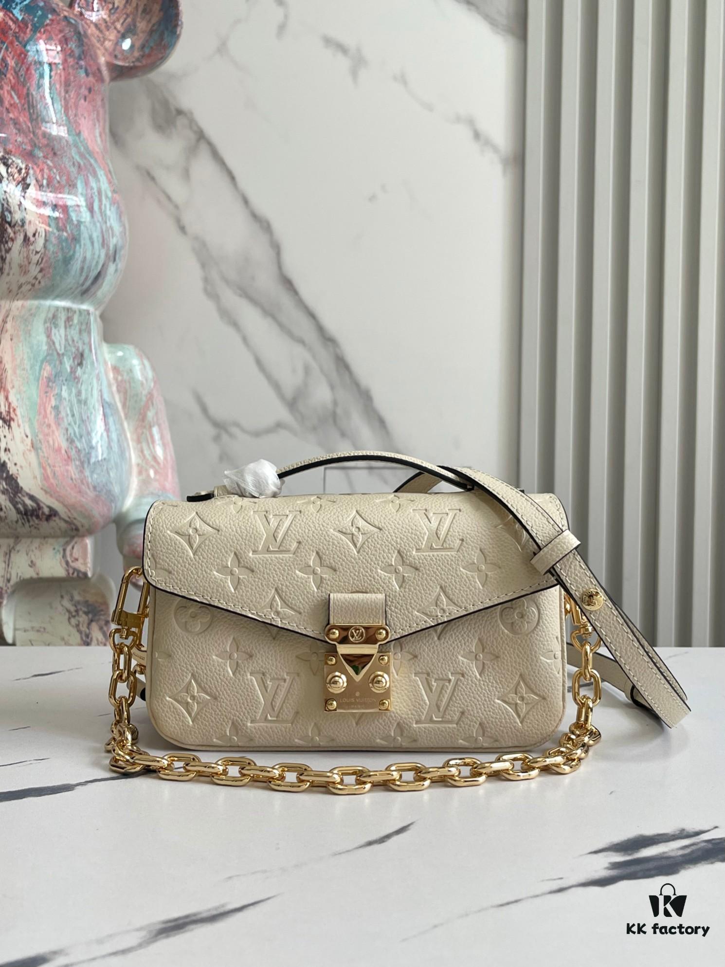 693088ff6e68136f4d9a8a75 Top Quality Original Order Exclusive Real Shot M22942 Beige Full Leather Messenger Bag Series Small East West Métis Handbag