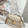 693089026e68136f4d9a8a79 Top Quality Original Order Exclusive Real Shot M22942 Beige Full Leather Messenger Bag Series Small East West Métis Handbag