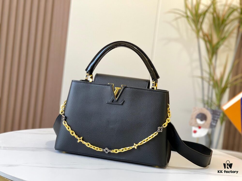 Upgraded Version M59209 Black Medium Capucines Handbag