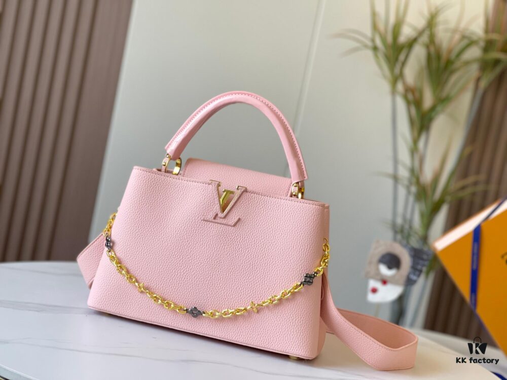 Upgraded M59209 Pink Capucines Medium Handbag