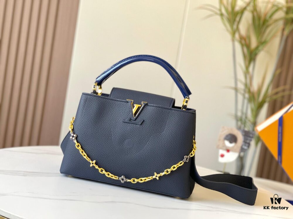 Upgraded M59209 Blue Capucines Medium Handbag