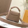 Upgraded M21798 Brown Gold-Tone Mini Capucines Handbag