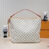 Wholesale Price Summer New Arrival, Stylish and Elegant Damier Azur Canvas Calvi Bag in Pomegranate Red, Perfect for Office and Beach Weekend Getaways