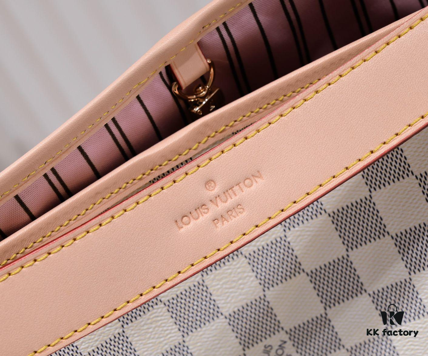 Wholesale Price Summer New Arrival: Stylish Damier Azur Canvas Calvi Tote Bag in Pomegranate Red