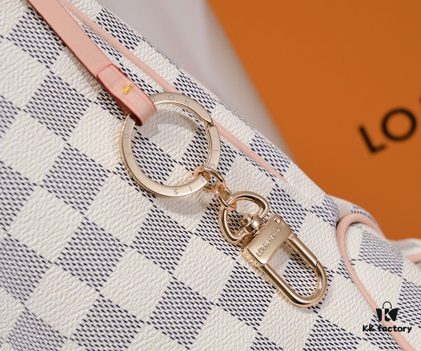 Wholesale Price Summer New Arrival: Stylish Damier Azur Canvas Calvi Tote Bag in Pomegranate Red