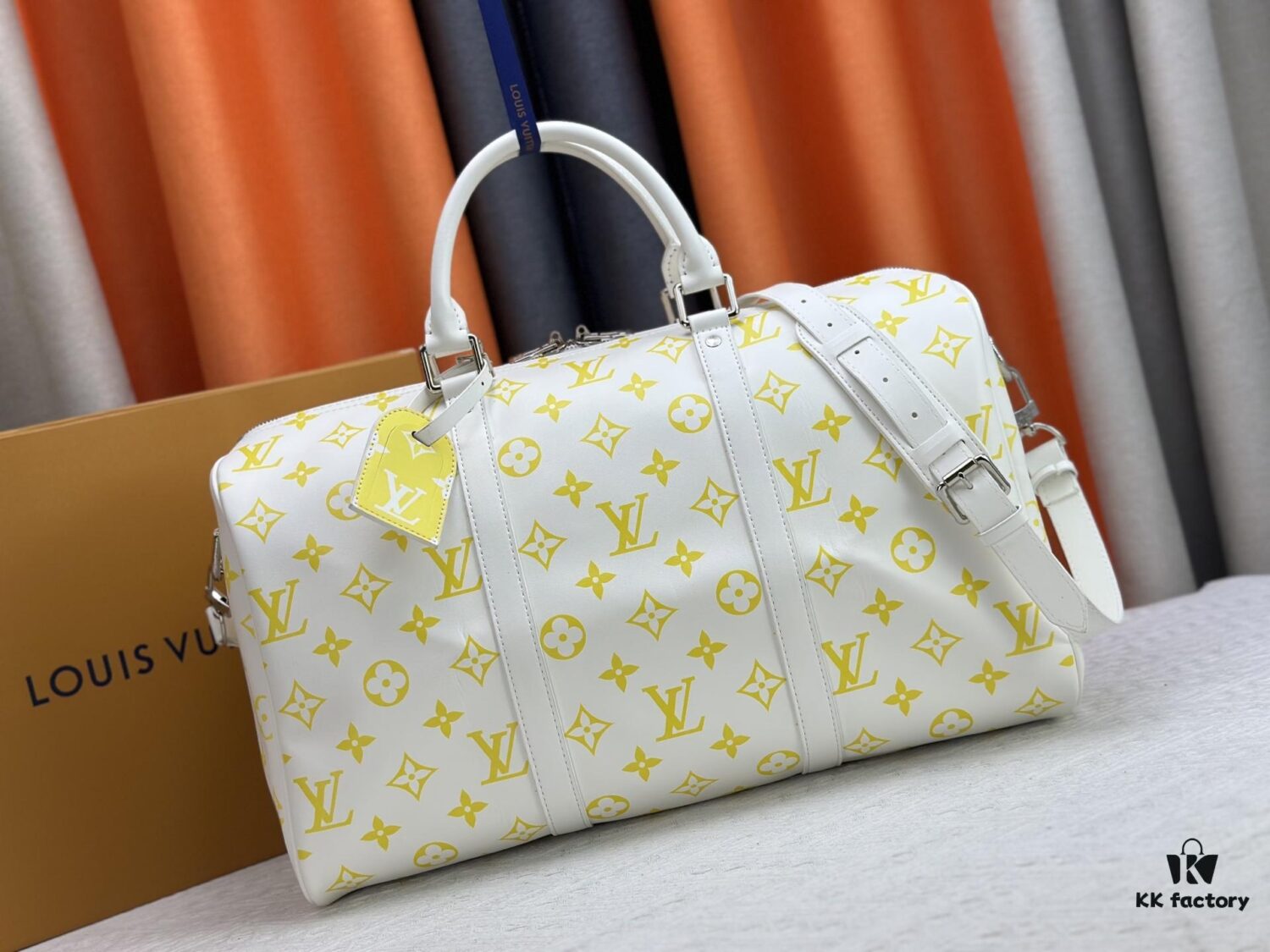 M41418 New Louis Vuitton x Takashi Murakami Collaboration Keepall Bandouliere 45 Monogram Print Travel Bag
