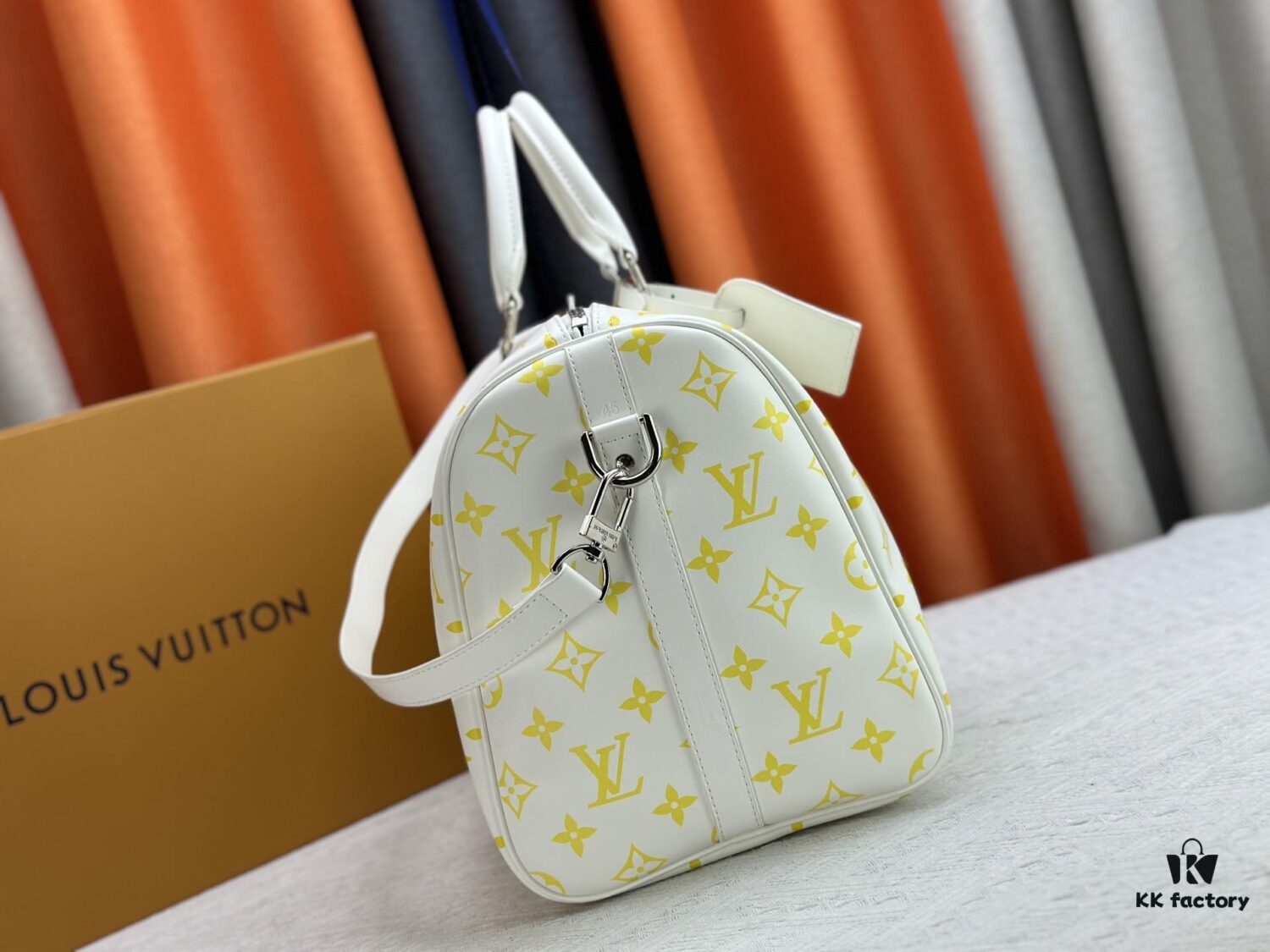M41418 New Louis Vuitton x Takashi Murakami Collaboration Keepall Bandouliere 45 Monogram Print Travel Bag