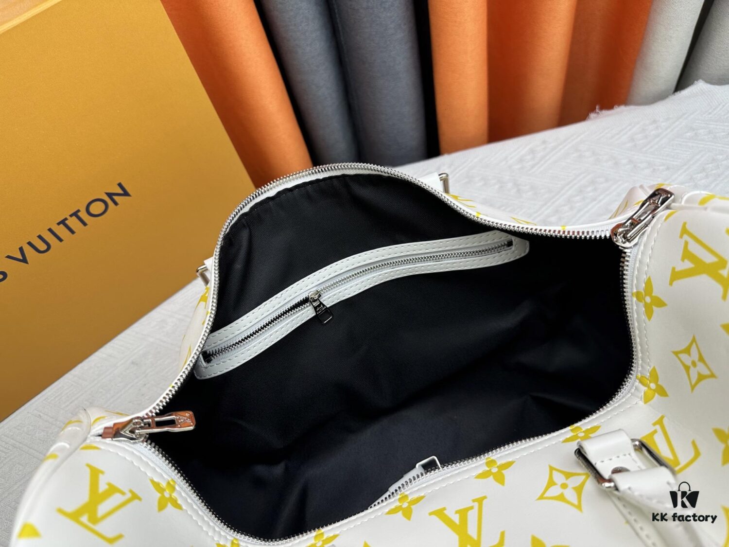 M41418 New Louis Vuitton x Takashi Murakami Collaboration Keepall Bandouliere 45 Monogram Print Travel Bag