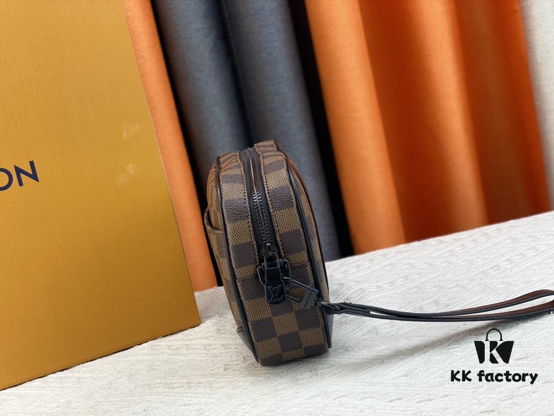 M82076 Latest Black Floral, Black Checkered, Embossed Checkered, Aged Floral, Brown Checkered, and Embossed Pochette Kasai Clutch