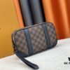 M82076 Latest Black Floral, Black Checkered, Embossed Checkered, Aged Floral, Brown Checkered, and Embossed Pochette Kasai Clutch