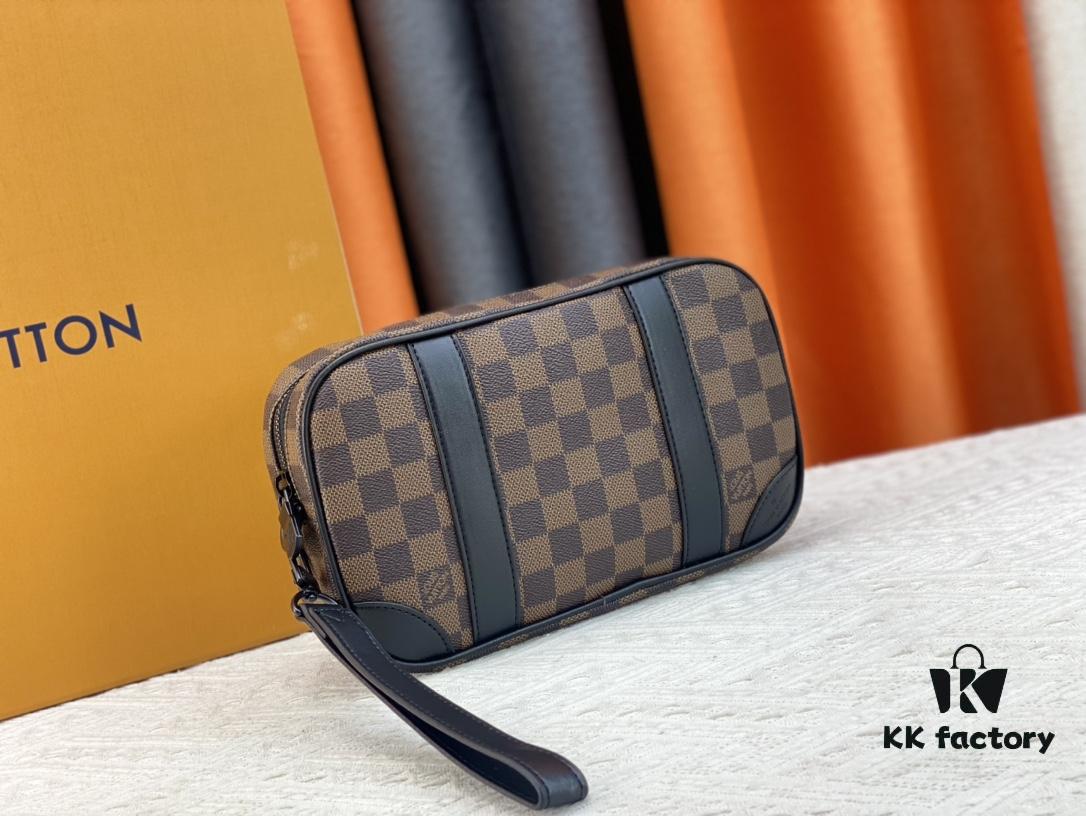 M82076 Latest Black Floral, Black Checkered, Embossed Checkered, Aged Floral, Brown Checkered, and Embossed Pochette Kasai Clutch