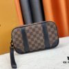 M82076 Latest Black Floral, Black Checkered, Embossed Checkered, Aged Floral, Brown Checkered, and Embossed Pochette Kasai Clutch