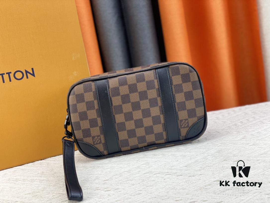 M82076 Latest Black Floral, Black Checkered, Embossed Checkered, Aged Floral, Brown Checkered, and Embossed Pochette Kasai Clutch
