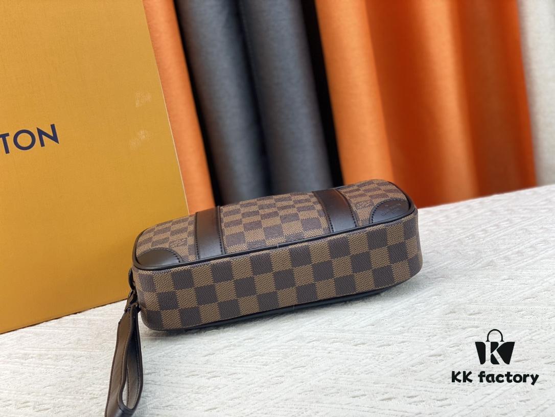 M82076 Latest Black Floral, Black Checkered, Embossed Checkered, Aged Floral, Brown Checkered, and Embossed Pochette Kasai Clutch