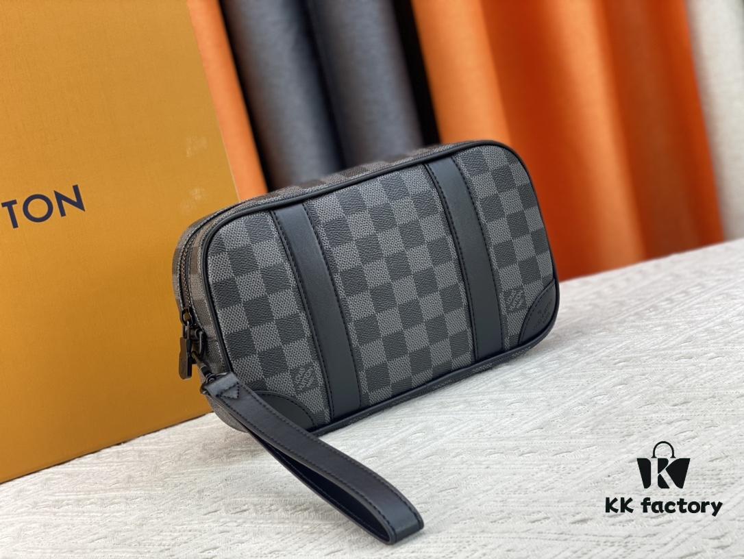 M82076 Latest Black Floral, Black Checkered, Embossed Checkered, Vintage Checkered, Brown Checkered, and Embossed Pochette Kasai Clutch