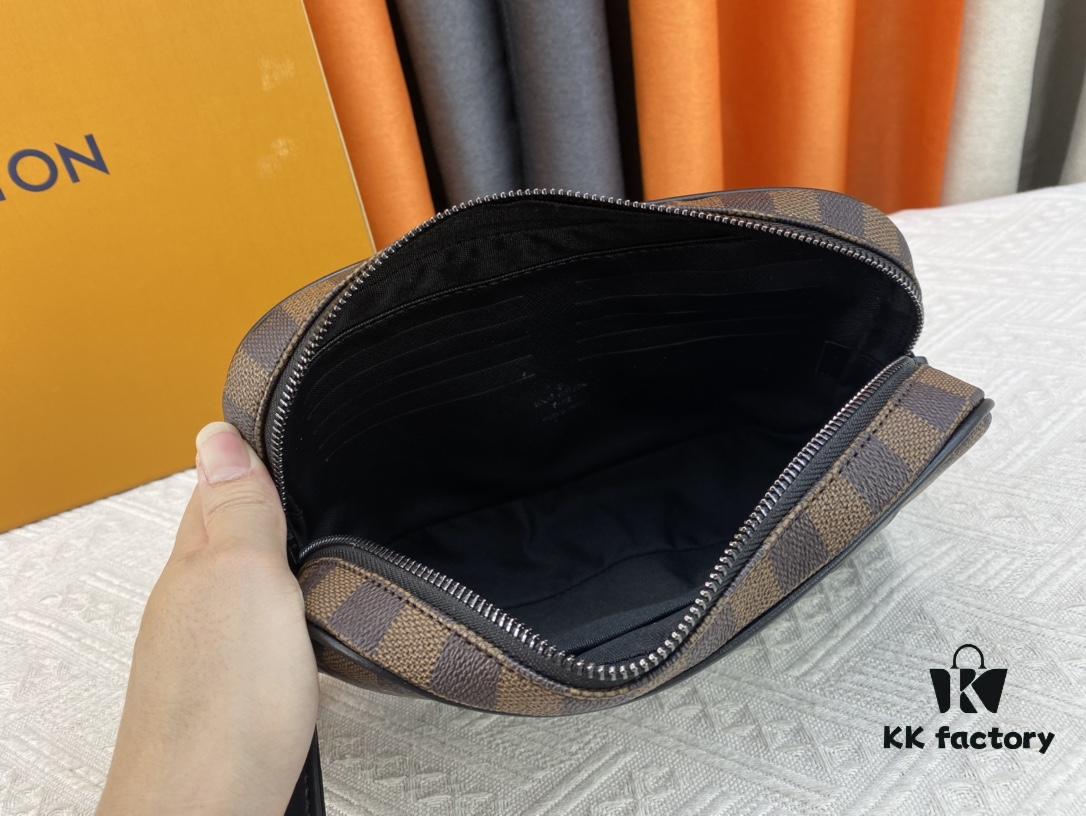 M82076 Latest Black Floral, Black Checkered, Embossed Checkered, Aged Floral, Brown Checkered, and Embossed Pochette Kasai Clutch