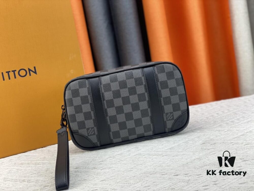 M82076 Latest Black Floral, Black Checkered, Embossed Checkered, Vintage Checkered, Brown Checkered, and Embossed Pochette Kasai Clutch