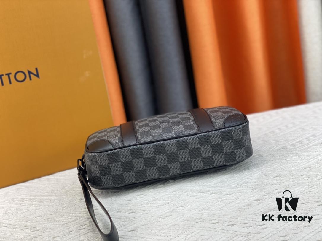 M82076 Latest Black Floral, Black Checkered, Embossed Checkered, Vintage Checkered, Brown Checkered, and Embossed Pochette Kasai Clutch