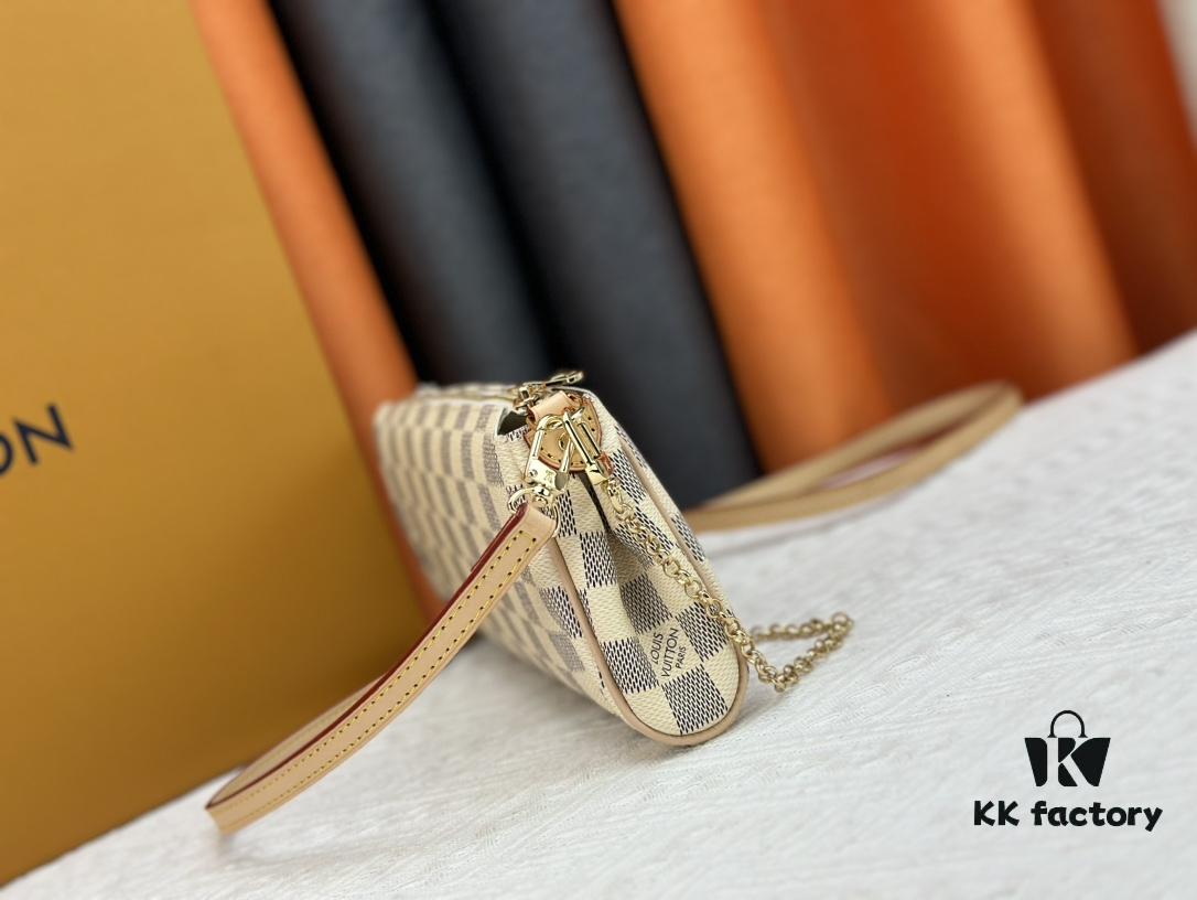 LOUIS VUITTON Exclusive Private Stock Eva Bag 95567, Imported Vintage Cowhide with Original Yellow Leather, High-End Quality