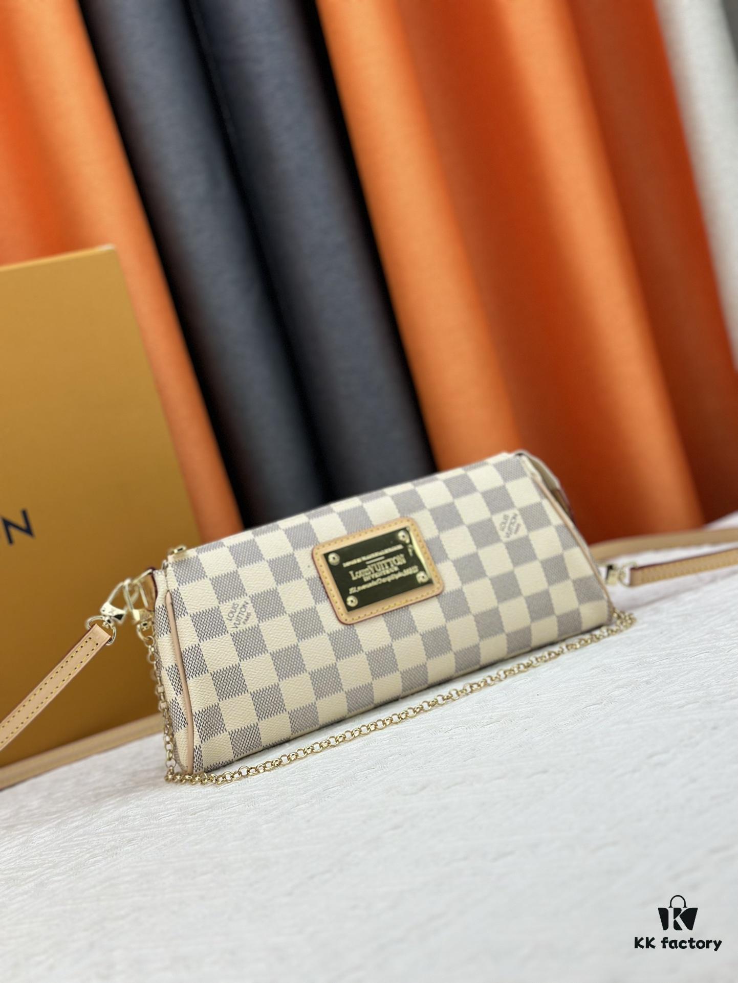 LOUIS VUITTON Exclusive Private Stock Eva Bag 95567, Imported Vintage Cowhide with Original Yellow Leather, High-End Quality