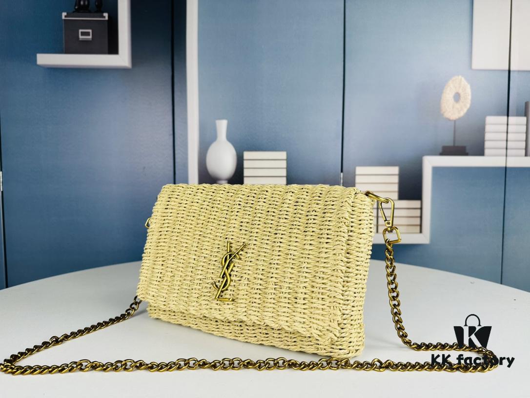 New Arrival Batch [Apricot Color] Kate - Raffia Woven Craft Chain Bag