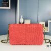 New Arrival [Apricot Color] Kate Raffia Woven Craft Chain Bag