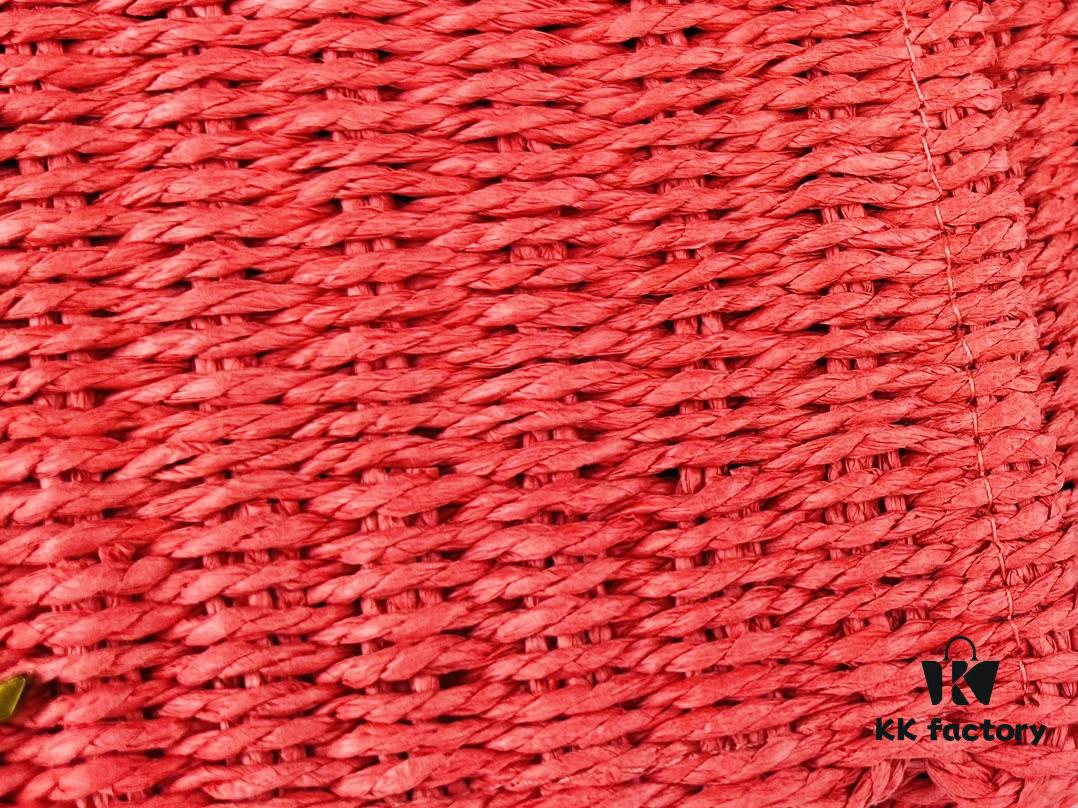 New Arrival [Apricot Color] Kate Raffia Woven Craft Chain Bag